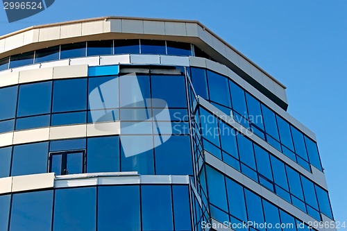 Image of Top part of the modern office building construction