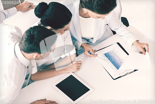 Image of business team having discussion in office