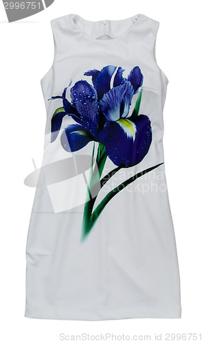 Image of white dress in floral design