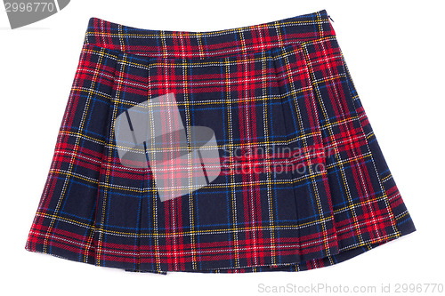 Image of Short plaid skirt