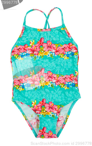 Image of fused turquoise swimsuit