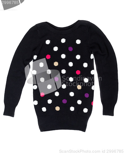 Image of Black sweater with a pattern of polka dots