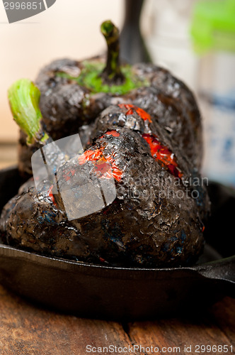 Image of charcol scorched fresh bell peppers