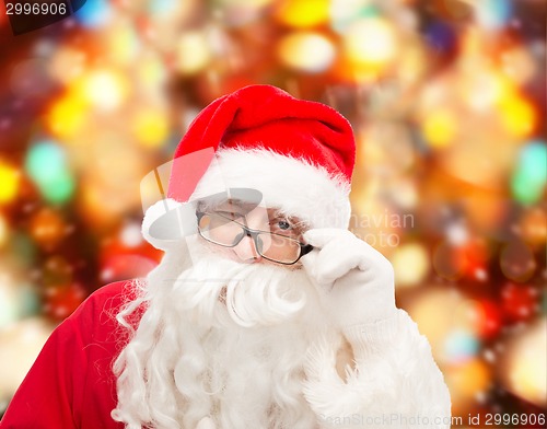 Image of close up of santa claus winking