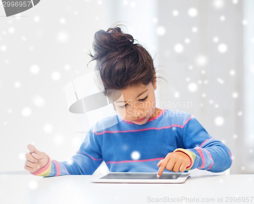 Image of girl with tablet pc at home