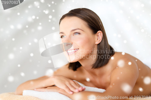 Image of beautiful young woman in spa