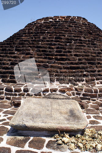 Image of Brick stupa and Buddha's footprint