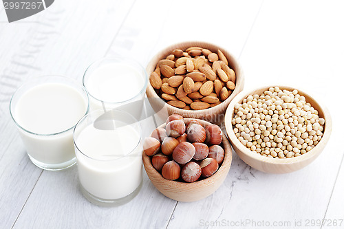 Image of different vegan milk