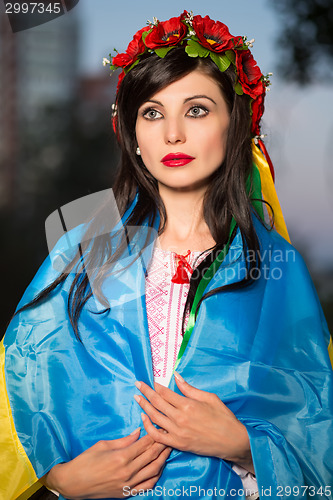 Image of Young woman in wreath