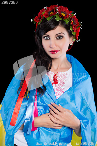 Image of Young woman in wreath