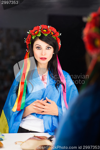 Image of Reflection of young woman