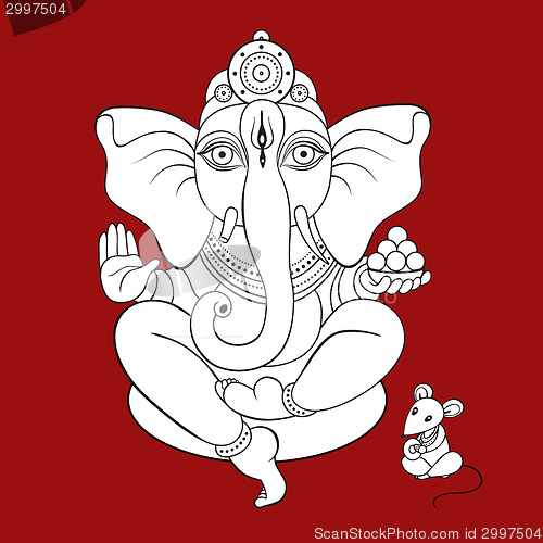 Image of Lord Ganesha Hand drawn illustration.