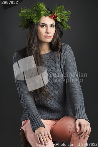 Image of Cristmas fashion girl