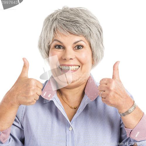 Image of Elderly woman with thumbs up
