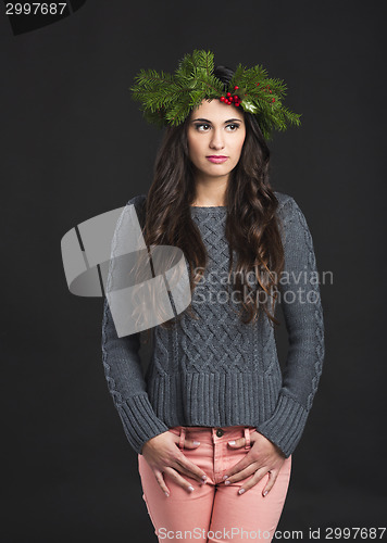 Image of Cristmas fashion girl