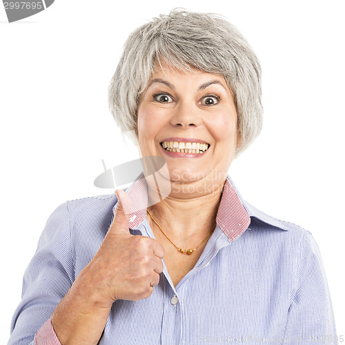 Image of Elderly woman with thumbs up