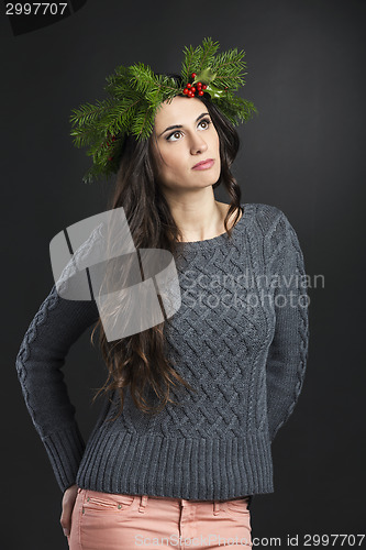 Image of Cristmas fashion girl