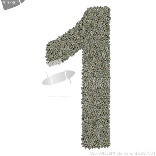 Image of number 1 made of old and dirty microprocessors