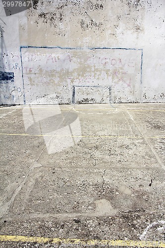 Image of Soccer goal drawn on a wall