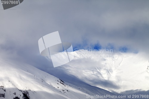 Image of View on off-piste slope in mist