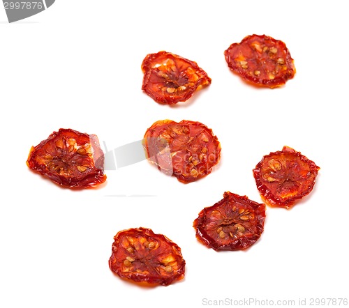 Image of Dried slices of tomato. Selective focus
