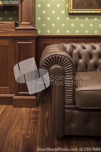 Image of leather sofa in office