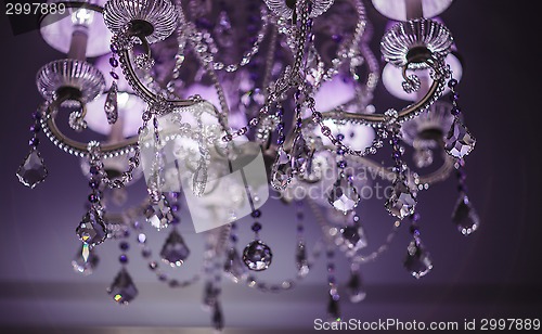 Image of crystal Chandelier close to