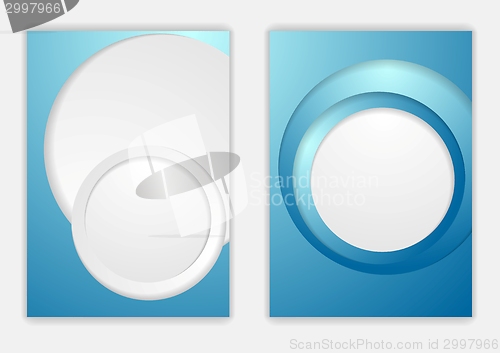Image of Abstract blue corporate tech flyer design