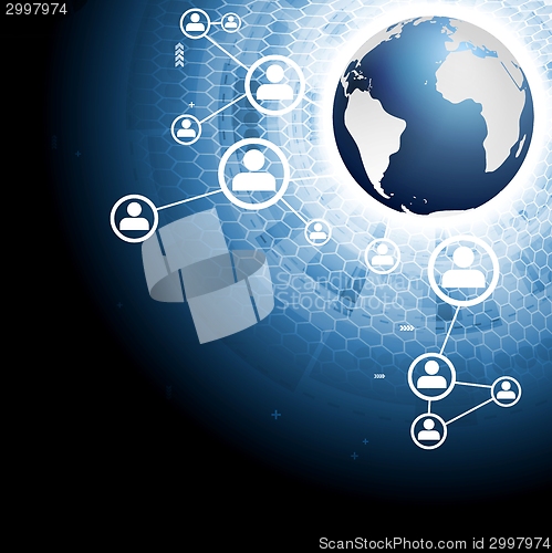 Image of Tech concept abstract background with globe