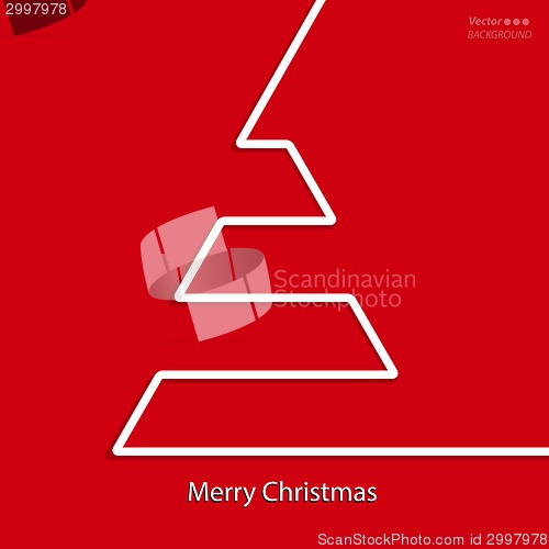 Image of christmas card design with white line tree