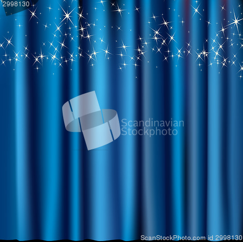 Image of blue curtain with stars