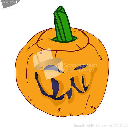 Image of Malicious Halloween pumpkin with smile