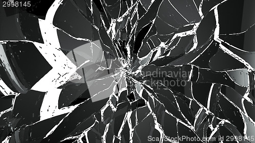 Image of Demolished or Shattered glass isolated on white