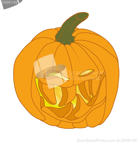 Image of Malicious Halloween pumpkin smiling