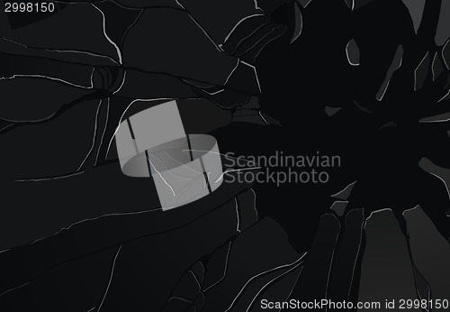 Image of Pieces of demolished or Shattered glass on black