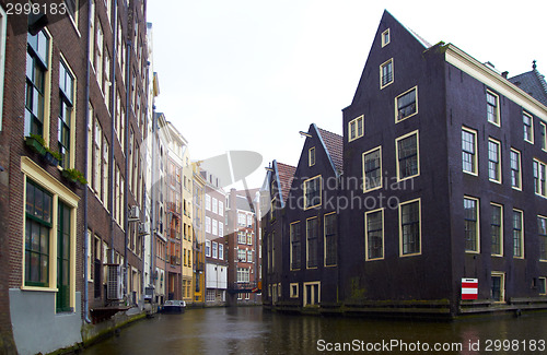 Image of rainy day one of canal in Amsterdam