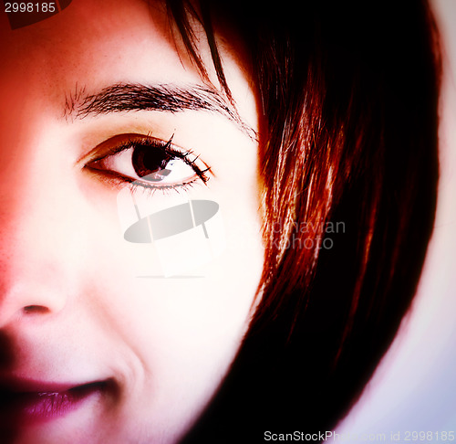 Image of Beautiful young woman face. 