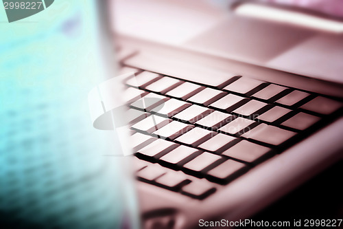 Image of Modern and stylish laptop. 