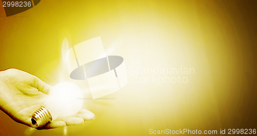 Image of Background with lit lightbulb