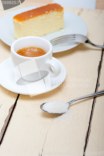 Image of italian espresso coffee and cheese cake