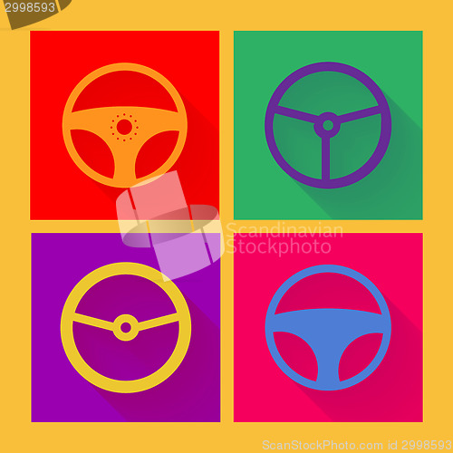 Image of Car wheel icon in flat style