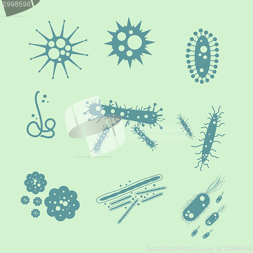 Image of Vector monocromatic virus set.