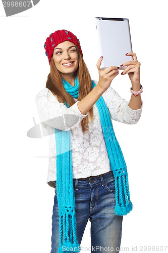 Image of Woman taking selfie