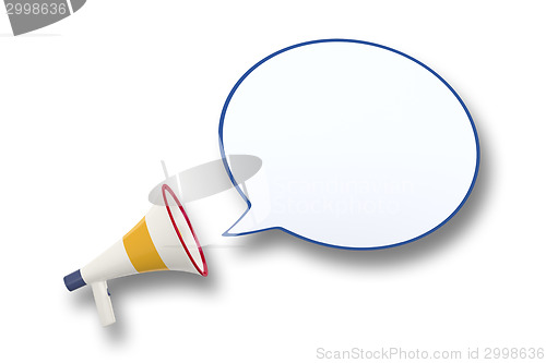 Image of megaphone and speech bubble