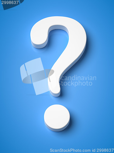 Image of questionmark on blue