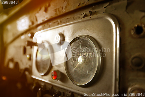 Image of Old car instrument panel