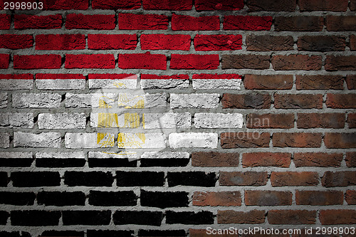 Image of Brick wall texture with flag