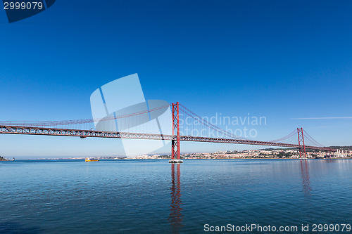 Image of 25 de Abril Cable-stayed Bridge over Tagus River