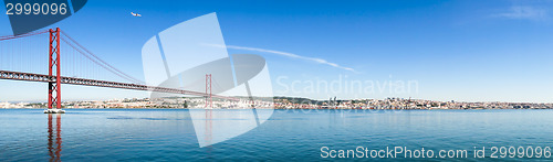 Image of 25 de Abril Cable-stayed Bridge over Tagus River