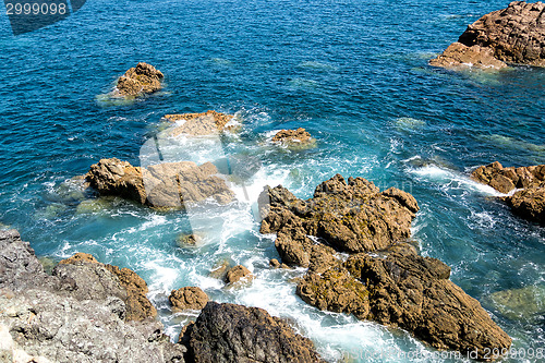 Image of Waves Crashing Against the Rocks